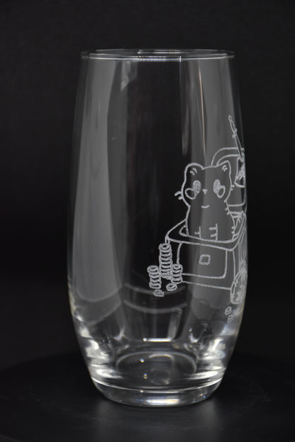 Rogue Cat Cartoon - TTRPG Engraved Glasses