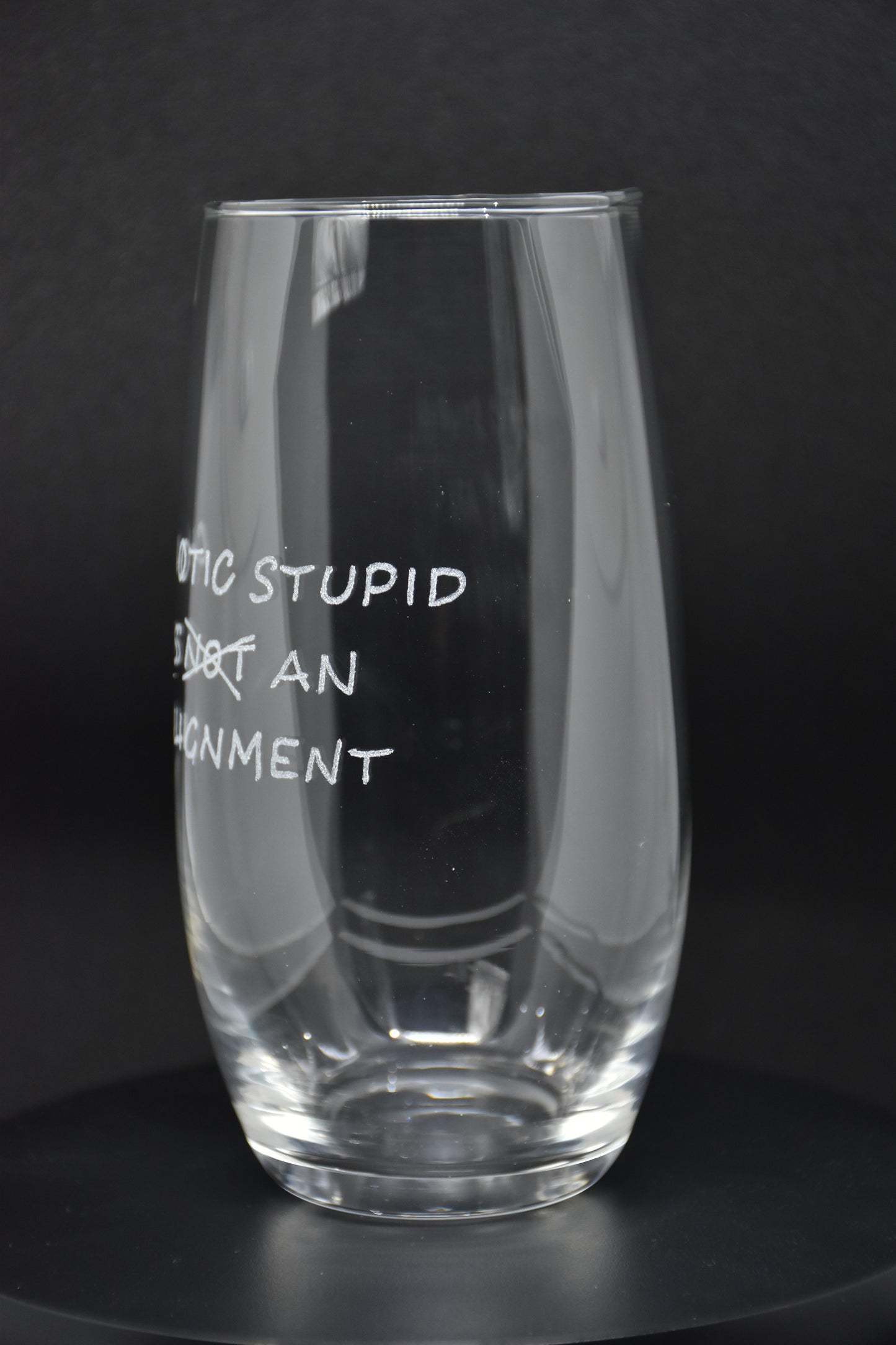 Chaotic stupid is -not- an alignment - TTRPG Engraved Glasses