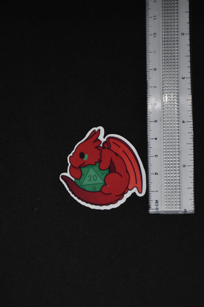 Dragon with D20 - TTRPG Sticker