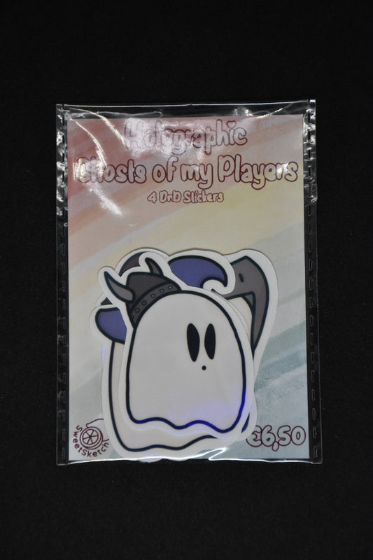 Holographic Ghosts of my Players singles - TTRPG Sticker