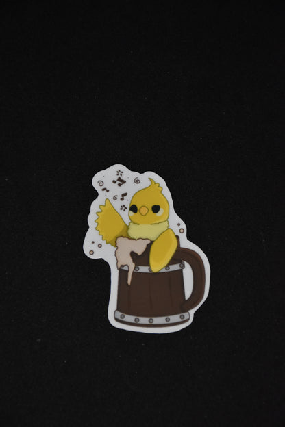 Bard Bird Cartoon - TTRPG Sticker