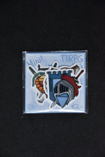 Mini TTRPG Warrior Classes - Sticker Pack