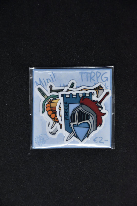 Mini TTRPG Warrior Classes - Sticker Pack