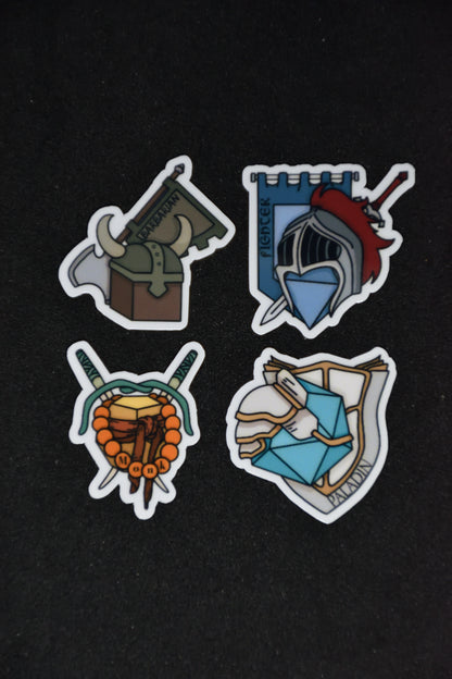 Mini TTRPG Warrior Classes - Sticker Pack