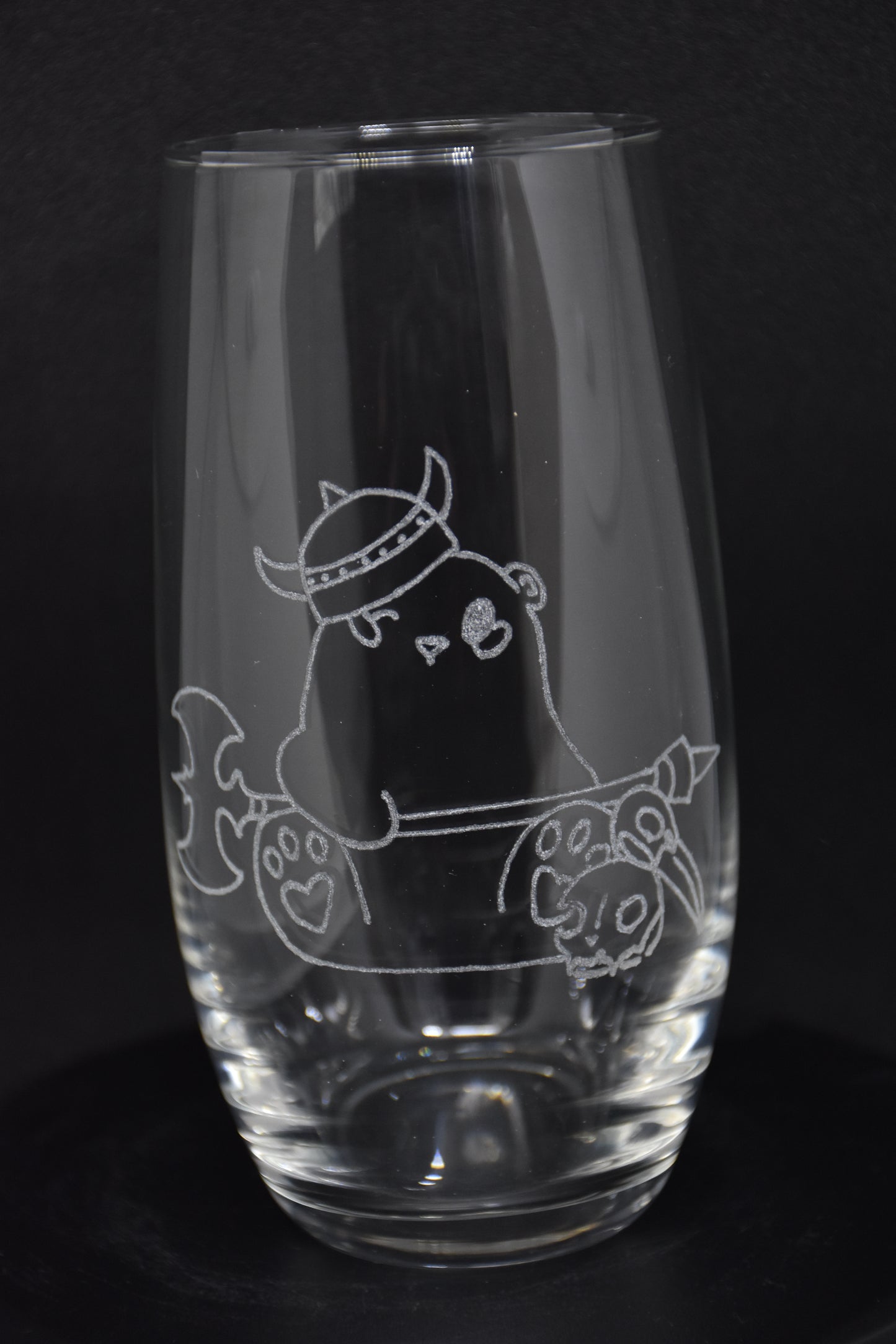 Barbarian Bear Cartoon - TTRPG Engraved Glasses