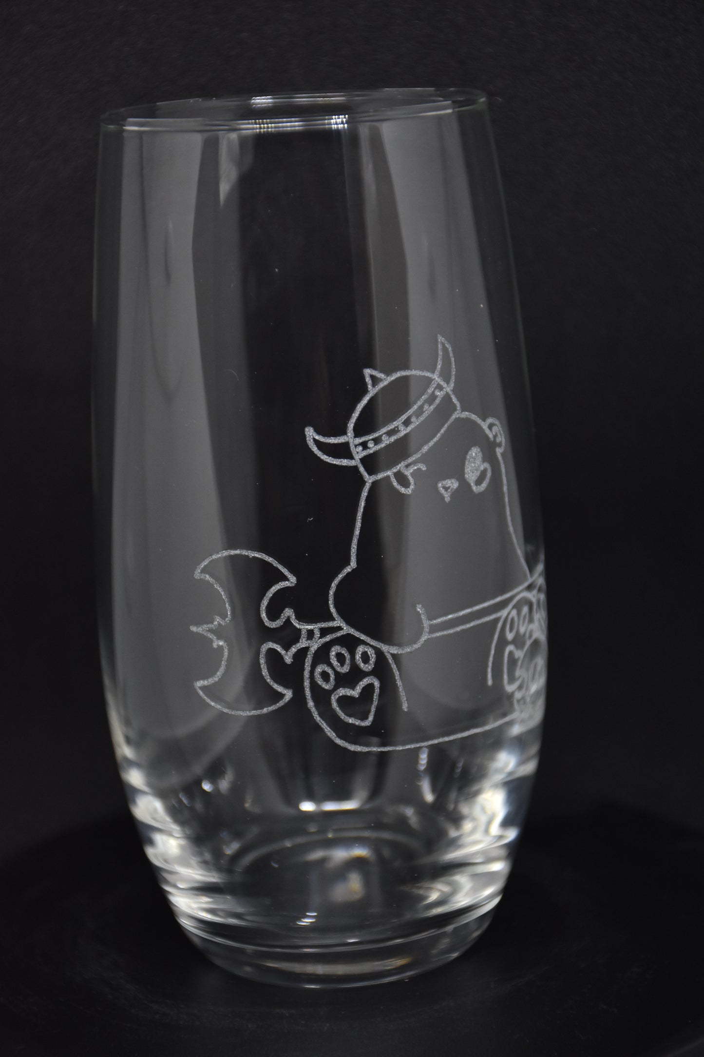 Barbarian Bear Cartoon - TTRPG Engraved Glasses