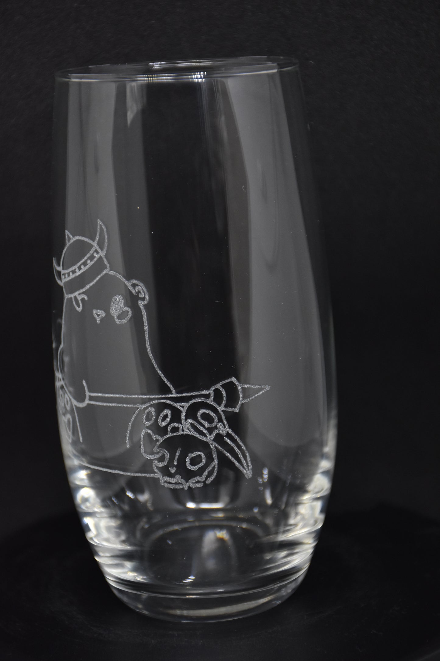 Barbarian Bear Cartoon - TTRPG Engraved Glasses