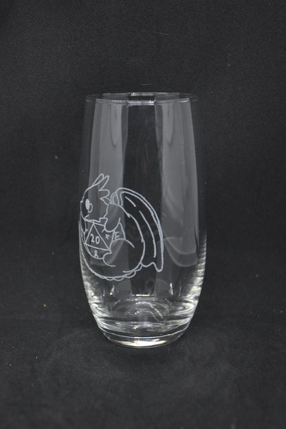 Dragon with Dice - TTRPG Engraved Glasses