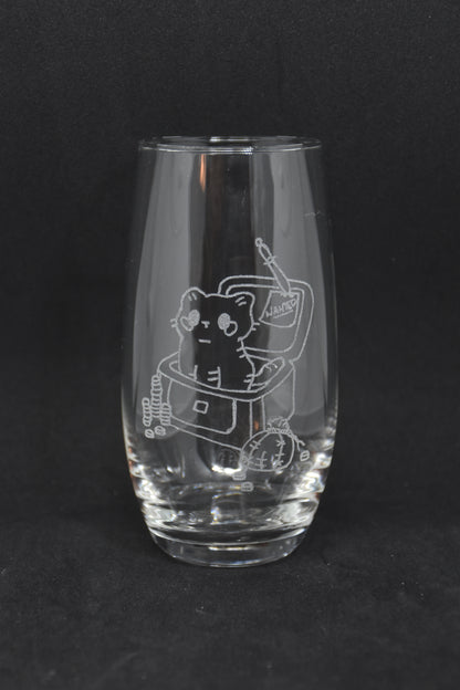 Rogue Cat Cartoon - TTRPG Engraved Glasses